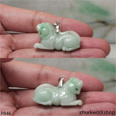 Light green jade tiger pendant