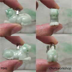 Light green jade tiger pendant