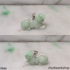 Light green jade tiger pendant