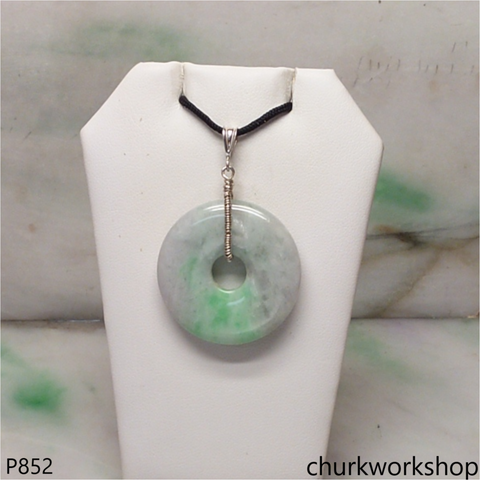 Light green jade Donut pendant