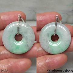 Light green jade Donut pendant