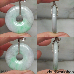 Light green jade Donut pendant