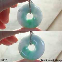 Light green jade Donut pendant