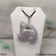 Lavender jade rabbit pendant