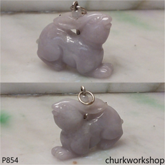 Lavender jade rabbit pendant