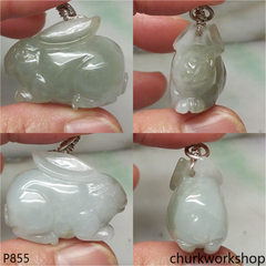 Light green jade rabbit pendant