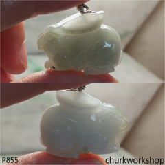 Light green jade rabbit pendant