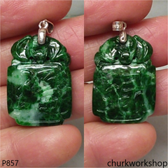 Green jade carving pendant