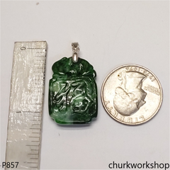 Green jade carving pendant