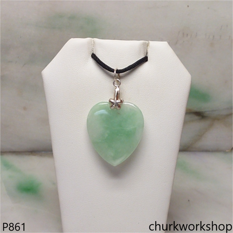 Light green jade heart pendant