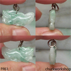 Light green jade dragon pendant