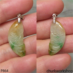 Multicolor small jade fish pendant