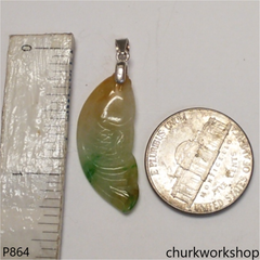 Multicolor small jade fish pendant