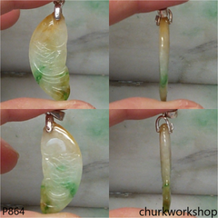 Multicolor small jade fish pendant