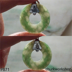 Molt green jade Donut pendant