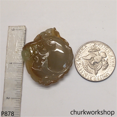 Brownish jade fish pendant