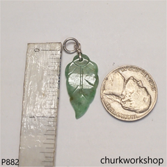 Small green jade leaf pendant