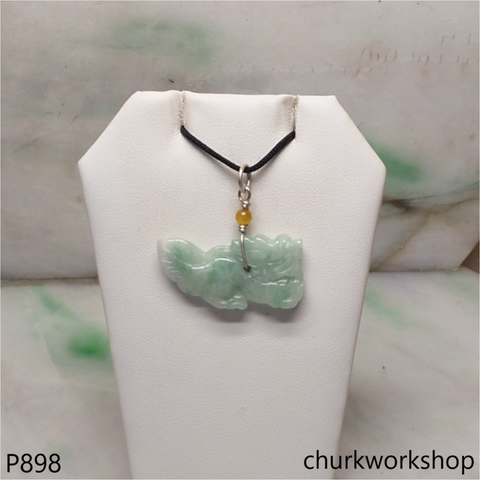 Light green jade dragon pendant