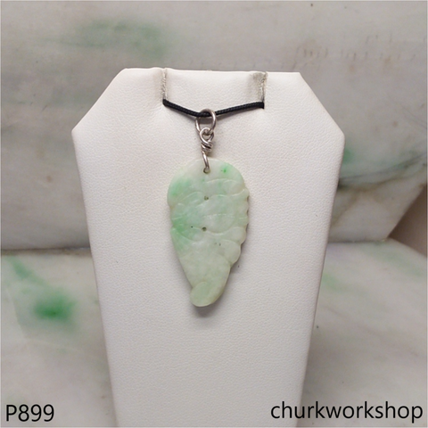 Light green jade leaf pendant