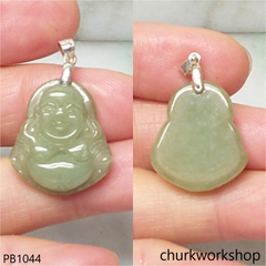 Small molt green jade happy Buddha pendant