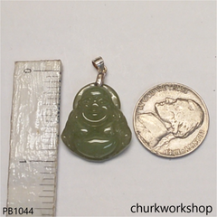 Small molt green jade happy Buddha pendant