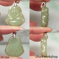 Small molt green jade happy Buddha pendant