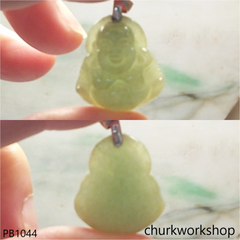 Small molt green jade happy Buddha pendant