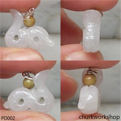 White jade snake pendant