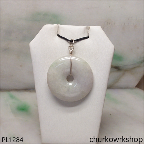 Pale lavender jade Donut pendant