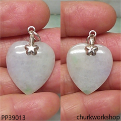 Pale lavender jade heart pendant