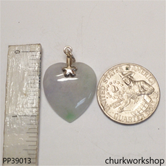 Pale lavender jade heart pendant