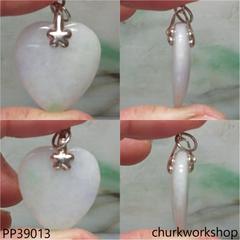 Pale lavender jade heart pendant