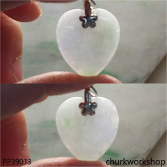 Pale lavender jade heart pendant