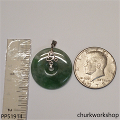 Molt green jade Donut pendant