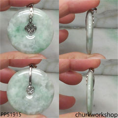 Light green jade Donut pendant