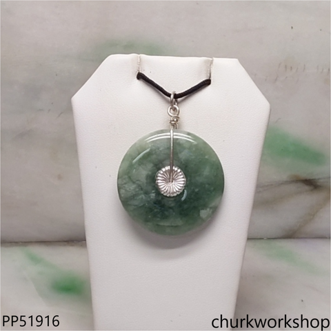 Molt green jade Donut pendant