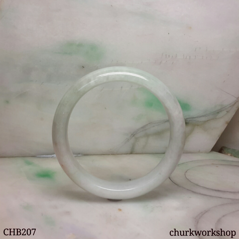 Pale green and lavender jade bangle