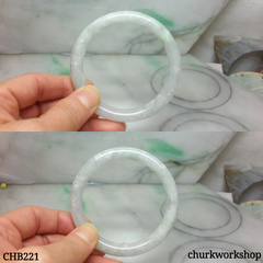 White jade bangle, pale green jade bangle