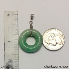 Light apple green round jade pendant