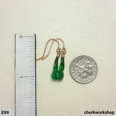 Small green jade dangling earrings