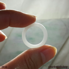 White  jade band pinkie ring, unisex jade band