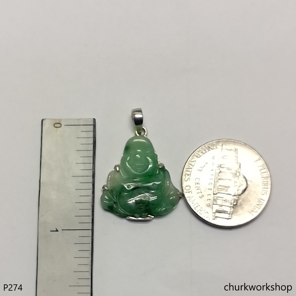 Jade happy Buddha pendant, Buddha pendant, jade – Churk Work Shop