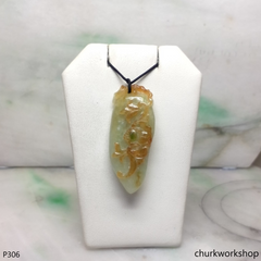 Light green mix red jade pendant