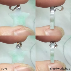 Small pale green jade star pendant