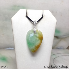 Multi color jade pendant