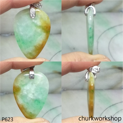 Multi color jade pendant