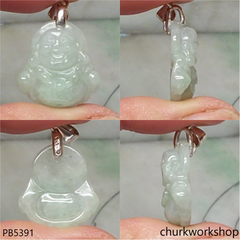 Small jade happy Buddha pendant