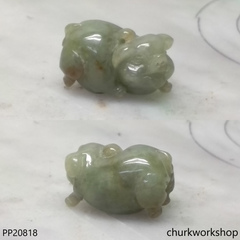 Bluish green jade pig pendant