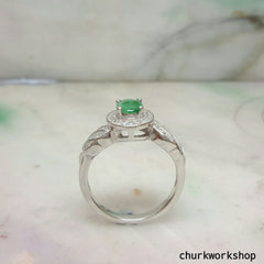 Natural color jade ring