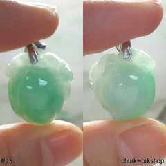 Light green jade peach pendant